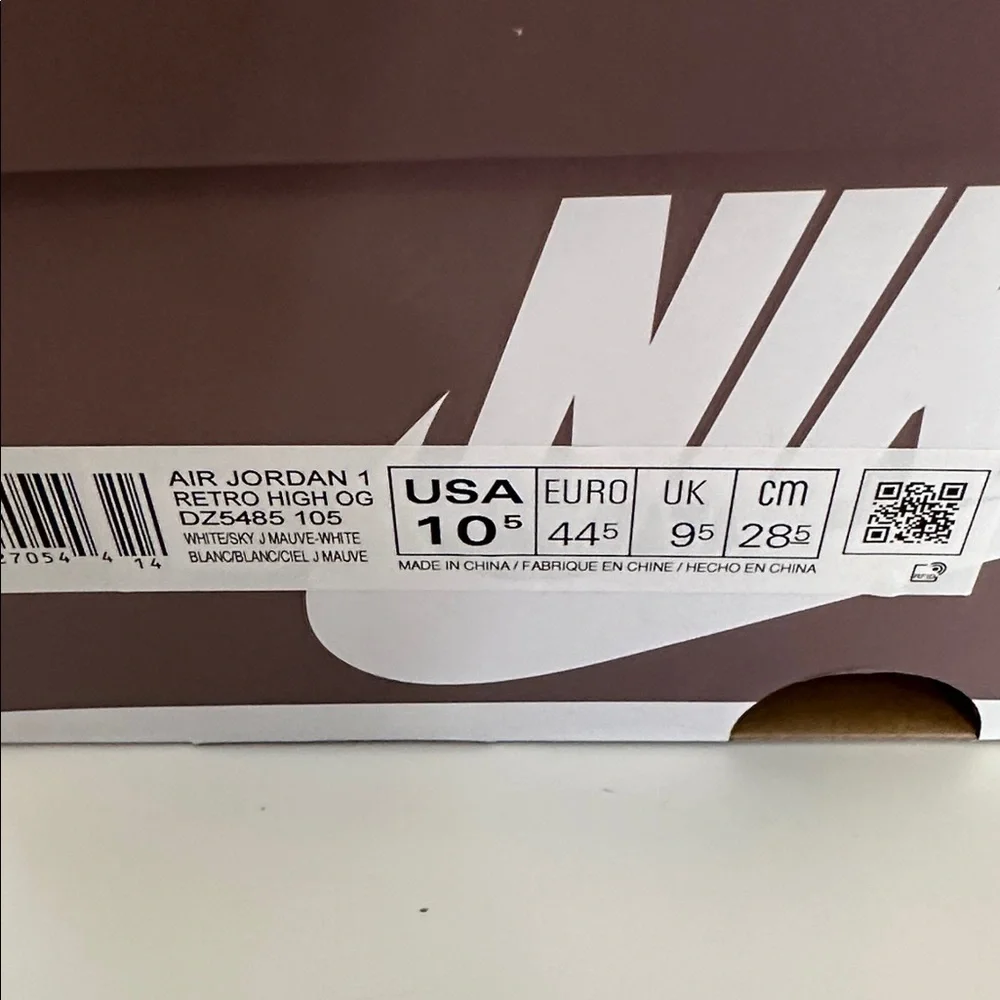 Nike Men's Air Jordan 1 Retro High OG Mauve US Size 10.5‎ DZ5485-105 New in Box